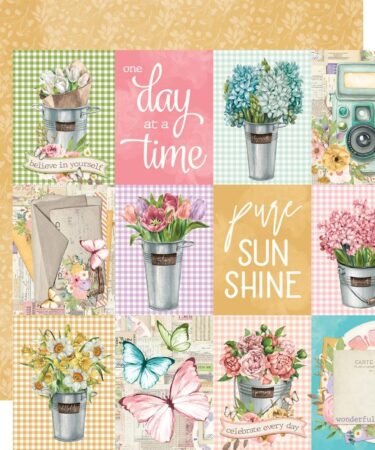 Simple Vintage Flower Shoppe Double-Cardstock 12"X12" - 3X4 Elements