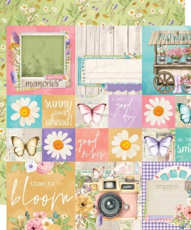 Simple Vintage Flower Shoppe Double-Cardstock 12"X12" - 2X2/4X4 Elements