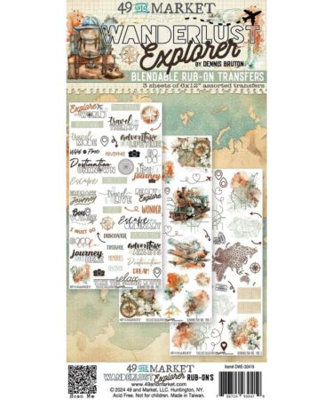 49 And Market- Collezione Wanderlust Explorer- Rub-On Transfer Set 6"X12"