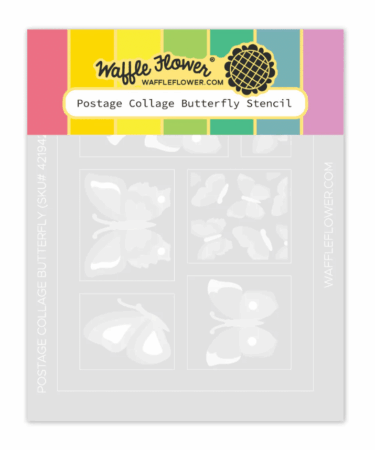 WAFFLE FLOWER - Postage Collage Butterfly Stencil