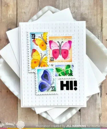 Alternative view of WAFFLE FLOWER - Postage Collage Butterfly Stencil