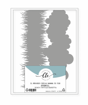 IL NEGOZIO DELLA MAMMA DI CLE- GLI STENCIL DELLA CLE - STENCIL NUVOLETTE\ERBETTA BORDO