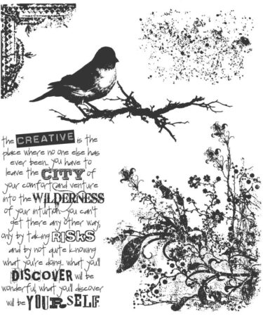 Tim Holtz Cling Stamps 7"X8.5" - Urban Tapestry