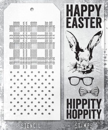 Tim Holtz Mixed-Media Stamps & Stencil - Set #64 Hipster Bunny