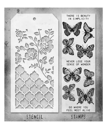 Tim Holtz Mixed-Media Stamps & Stencil - Set #44
