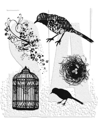 Tim Holtz Cling Stamps 7"X8.5" - Artful Flight
