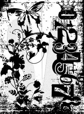 Stampers Anonymous,  Tim Holtz Components Cling Mount Collage Stamp - Fairy Garden