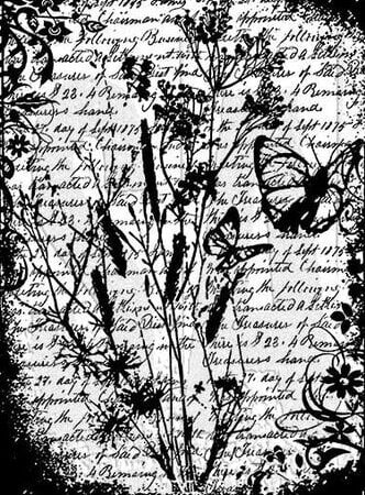 Stampers Anonymous,  Tim Holtz Components Cling Mount Collage Stamp - Flutter