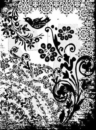 Stampers Anonymous, Tim Holtz Components Cling Mount Collage Stamp  - Tattoo You