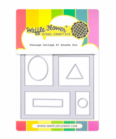 WAFFLE FLOWER - Postage Collage A7 Blocks Die