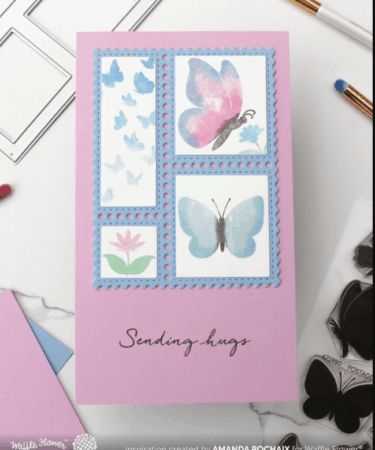 Alternative view of WAFFLE FLOWER - Postage Collage Mini Slimline Blocks Die