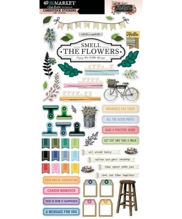 49 And Market  Collezione The Flower Emporium By Vicki Boutin -Die-Cuts Cardstock Stickers