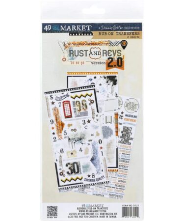 49 And Market - Collezione Rust & Revs 2.0-  Rub-On Transfer Set 6"X12"