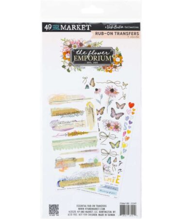 49 And Market  Collezione The Flower Emporium By Vicki Boutin - Rub-On Transfer Set - ESSENTIALS