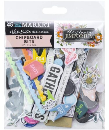 49 And Market  Collezione The Flower Emporium By Vicki Boutin -Chipboard Bits 92/Pkg