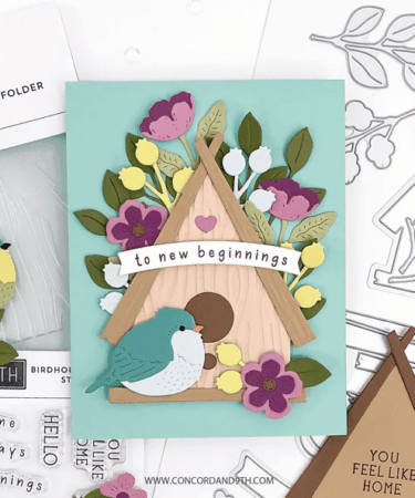 Alternative view of Concord & 9th - Birdhouse Blossoms Embossing Folder (2D)