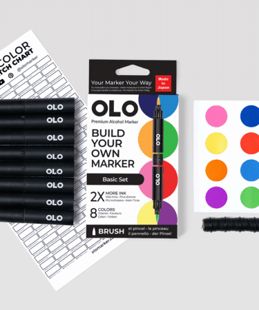 OLO - BASIC SET – 8 pennarelli punta brush