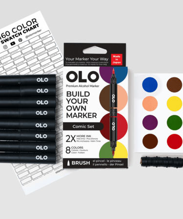OLO - COMIC SET – 8 pennarelli punta brush