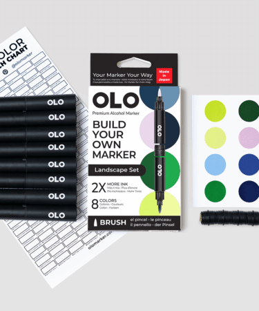 OLO - LANDSCAPE SET – 8 pennarelli punta brush