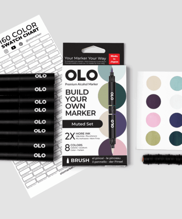 OLO - MUTED SET – 8 pennarelli punta brush