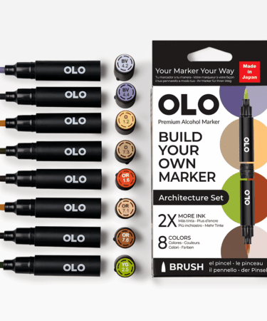 OLO - ARCHITECTURE SET – 8 pennarelli punta brush