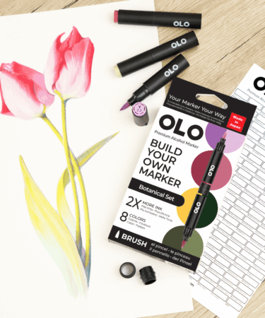 Alternative view of OLO - BOTANICAL SET – 8 pennarelli punta brush