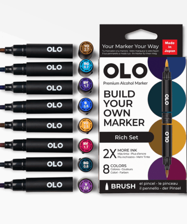 Alternative view of OLO - RICH SET – 8 pennarelli punta brush