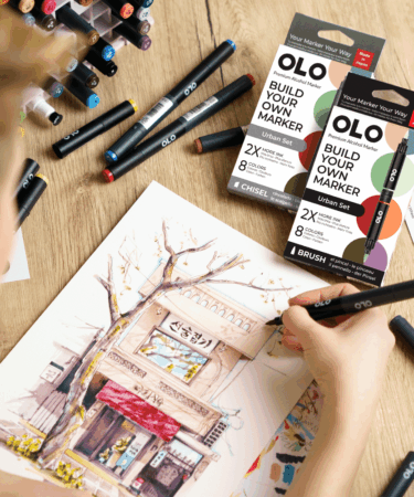 Alternative view of OLO - URBAN SET – 8 pennarelli punta brush