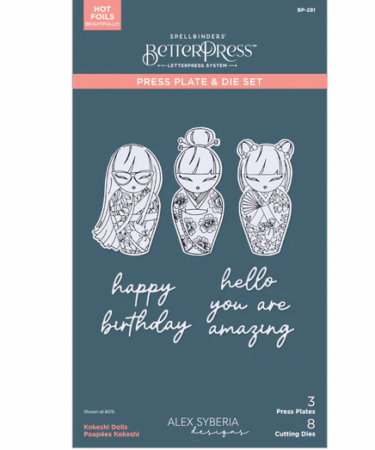 SPELLBINDERS - Kokeshi Dolls BetterPress Plate & Die Set