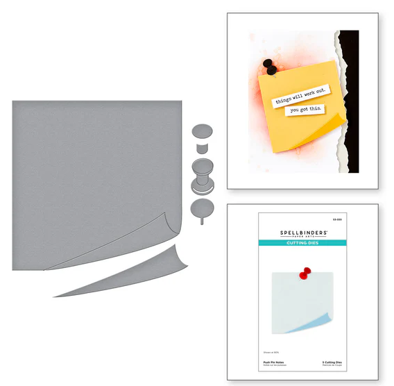 SPELLBINDERS - Push Pin Notes Etched Dies