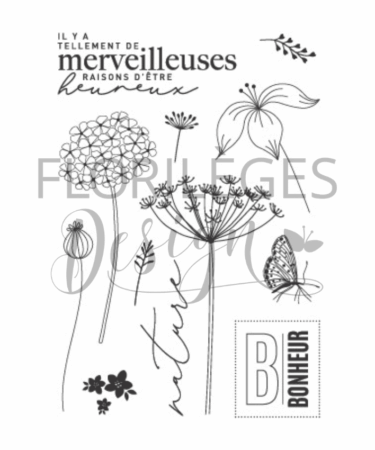 Florilèges Design -Collezione Farandole - Tampons clear DES RAISONS D'ÊTRE HEUREUX