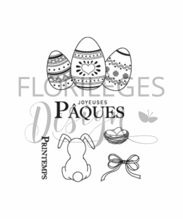 Florilèges Design -Collezione Farandole - Tampon clear JOYEUSES PÂQUES