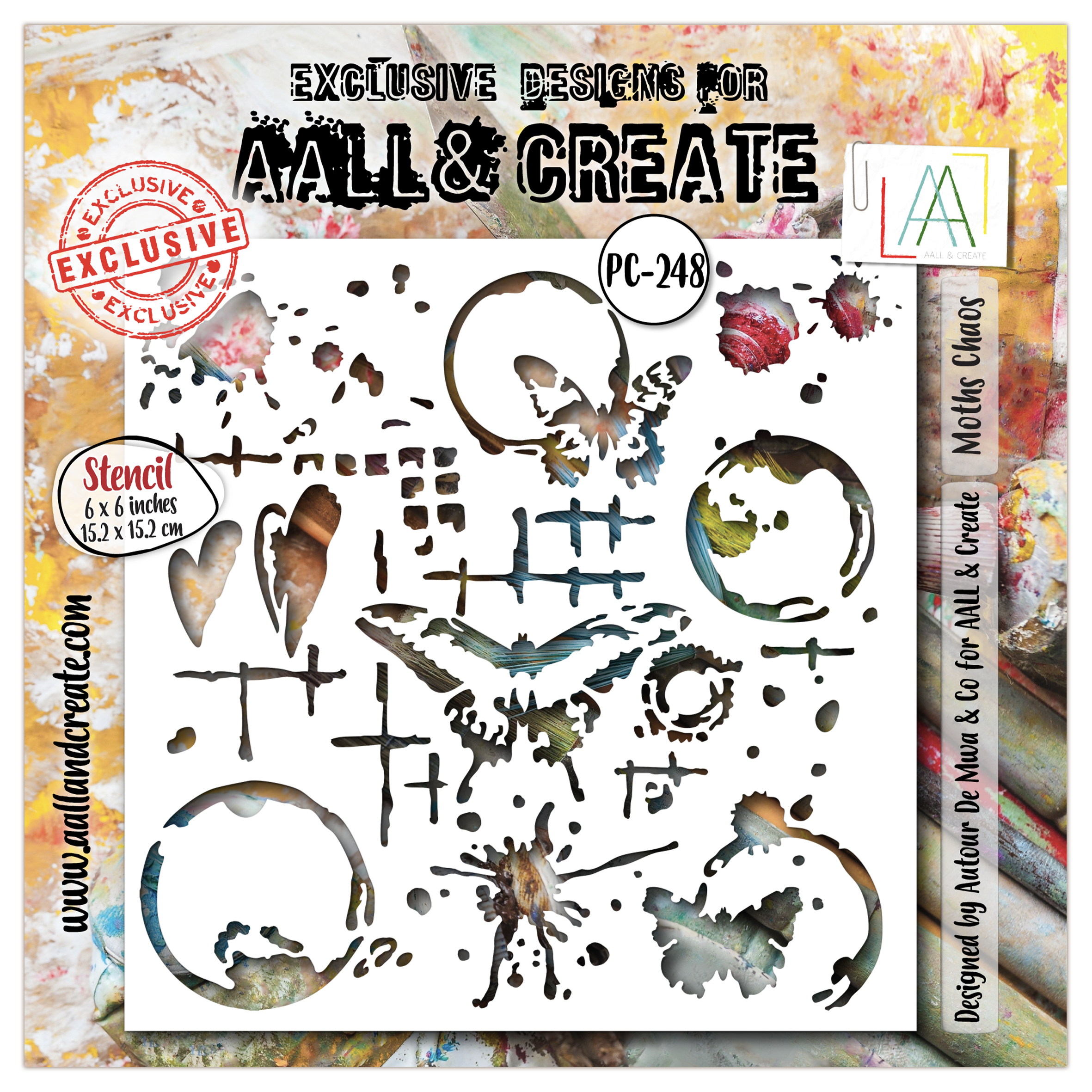 AALL & CREATE- stencil- Moths Chaos