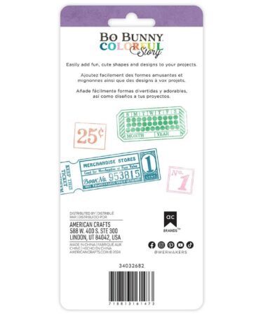 Alternative view of BoBunny - Collezione Colorful Story  - Story Stamp And Metal Die-Set