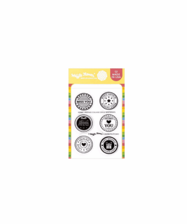 WAFFLE FLOWER - Postage Collage Circle Sentiments Stamp Set