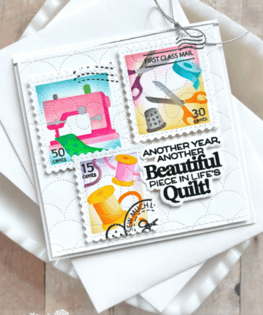 Alternative view of WAFFLE FLOWER - Postage Collage Sew Fun Stencil