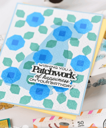 Alternative view of WAFFLE FLOWER - Quilted Floral Stencil