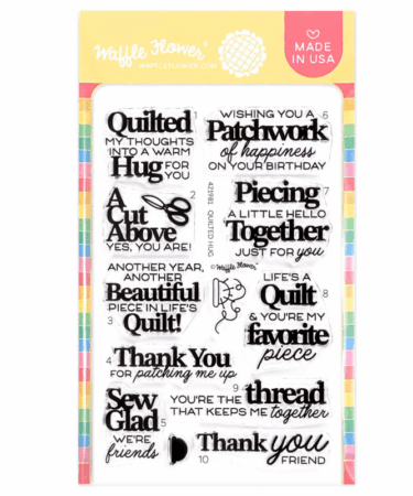 WAFFLE FLOWER - Quilted Hug Sentiments Stamp Set