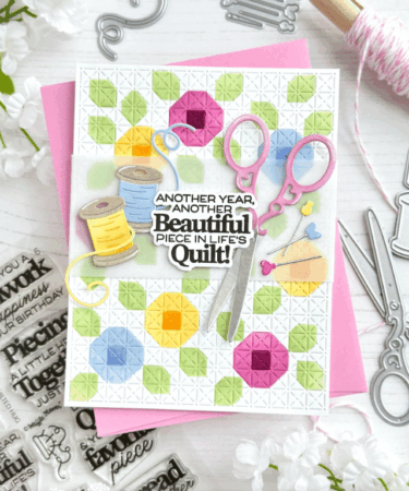 Alternative view of WAFFLE FLOWER - Quilted Hug Sentiments Stamp Set