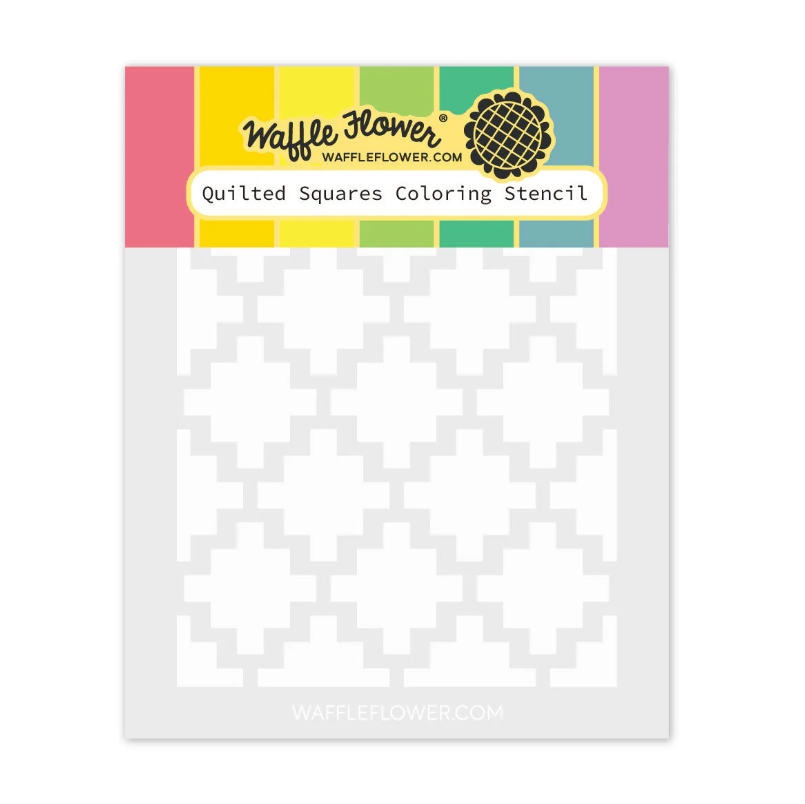 WAFFLE FLOWER - Quilted Squares Coloring Stencil