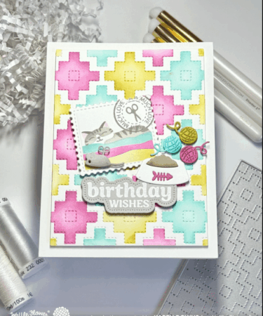 Alternative view of WAFFLE FLOWER - Quilted Squares Texture Die