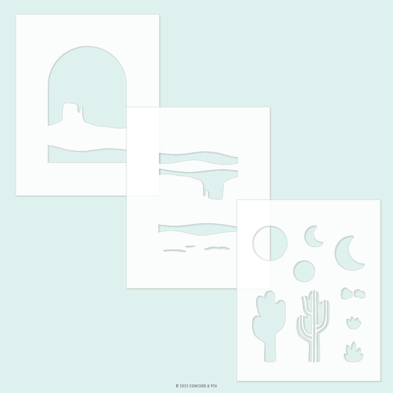 Concord & 9th - Desertscape Stencil Pack (3 qty; 4.75 x 6)
