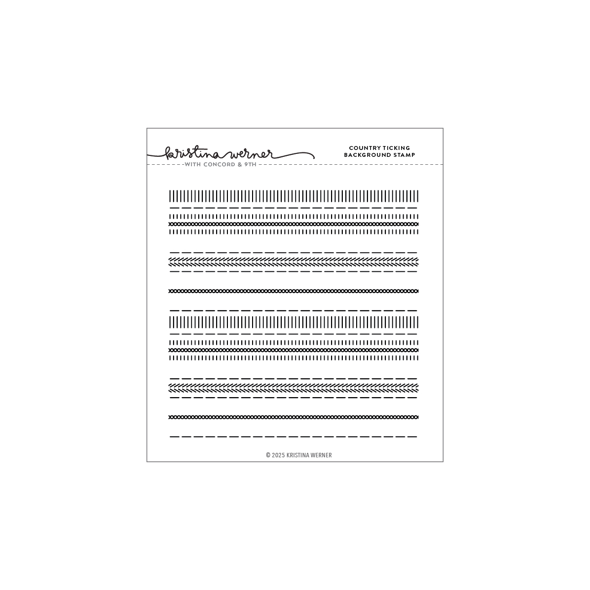 Concord & 9th - KRISTINA WERNER - Country Ticking Background Stamp (6 x 6)