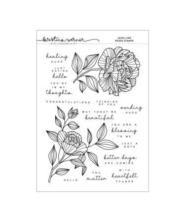 Concord & 9th -KRISTINA WERNER -  Long Line Roses Stamp Set (6 x 8)