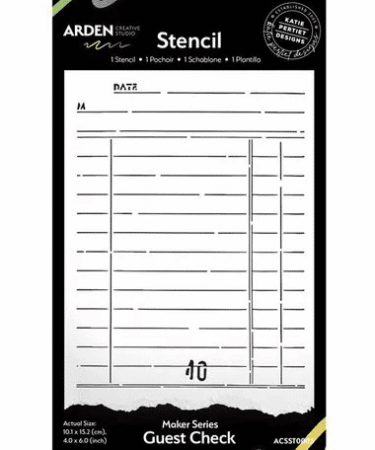 Arden Creative Studio Maker Series 4x6 Inch Stencil Guest Check
