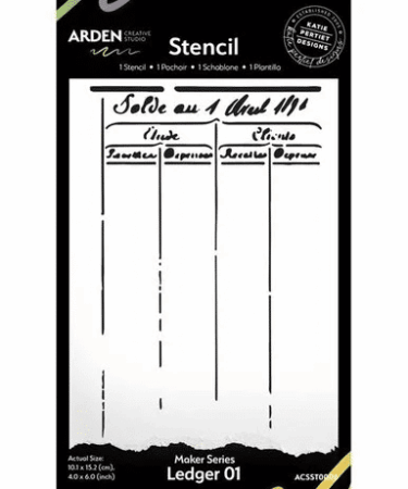 Arden Creative Studio Maker Series 4x6 Inch Stencil Ledger 01