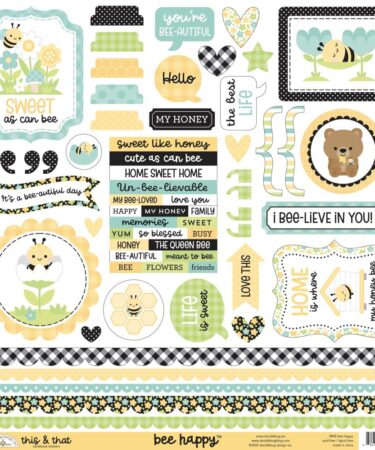 DOODLEBUG DESIGN-collezione bee happy -This & That Cardstock Stickers