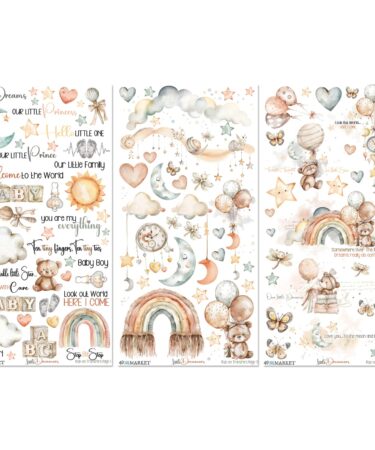 49 And Market - Collezione Little Dreamer - Rub-On Transfer Set 6"X12"