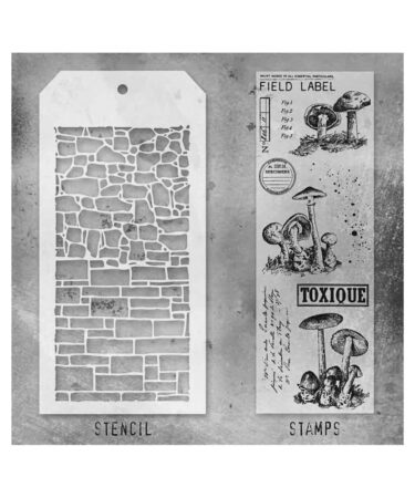 Tim Holtz Mixed-Media Stamps & Stencil - Set #12