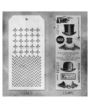Tim Holtz Mixed-Media Stamps & Stencil - Set #16